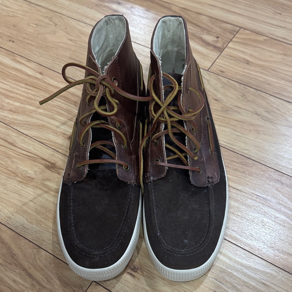 Men's Brown High-Top leather and suede